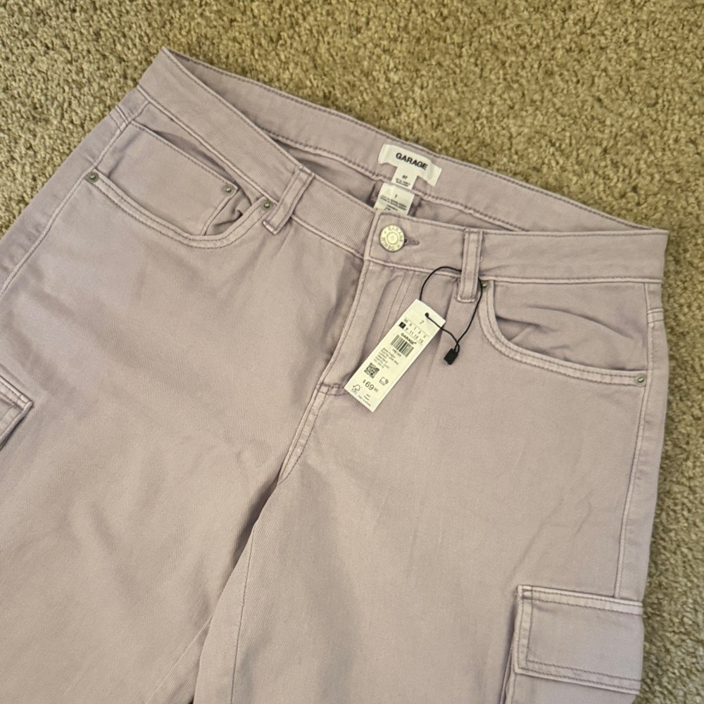 NWT Garage Lavender Wide Leg Pants low rise cargo